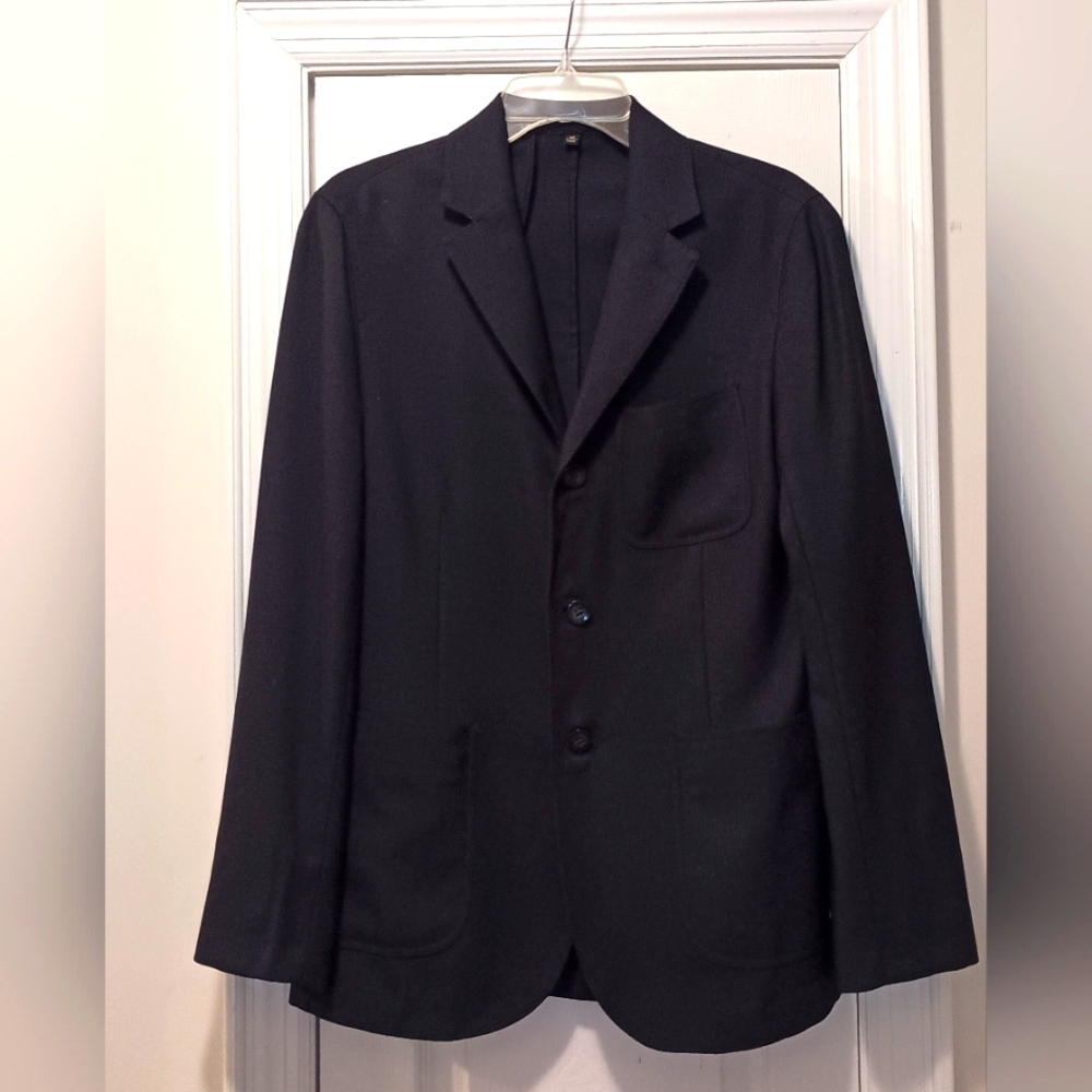 J.Peterman Company Hopsack Navy Blazer Size 36